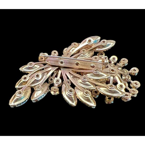 Vintage Judy Lee Baroque Faux Pearl AB Rhinestone Spray Brooch Pin #C-3 - Picture 2 of 6